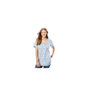Woman Within Women Plus Size Perfect Printed Short-Sleeve Scoopneck Tee 3X 30/32
